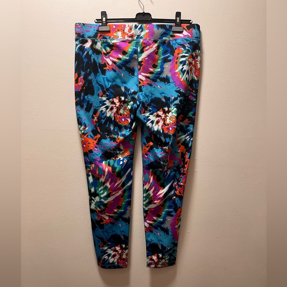 FILA Performance Chic Athletic Runner/Yoga Pants, Sz XL, Bold Paintbrush Pattern - Picture 2 of 4
